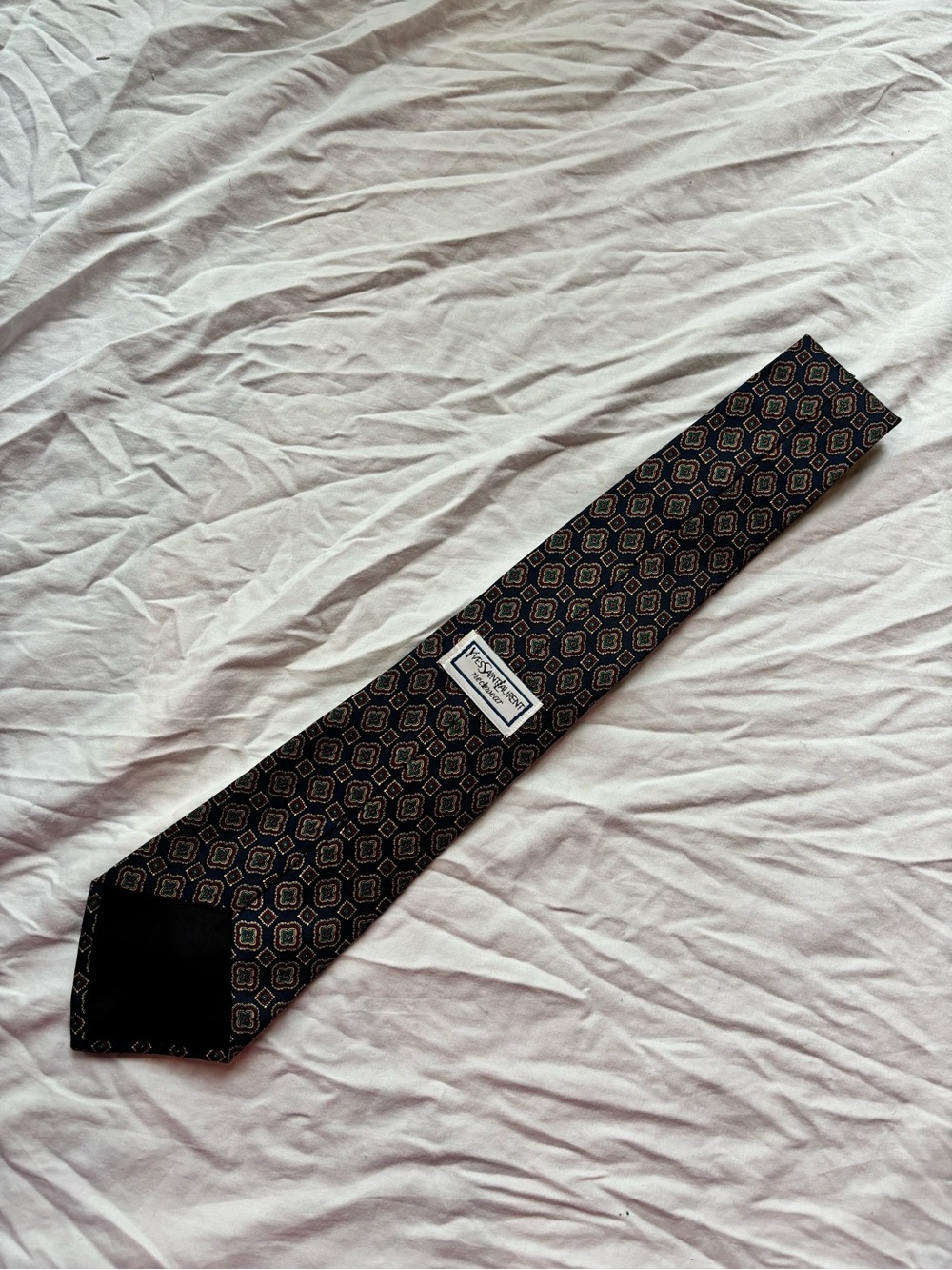 Vintage Yves Saint Laurent 100% Silk Geometric Tie